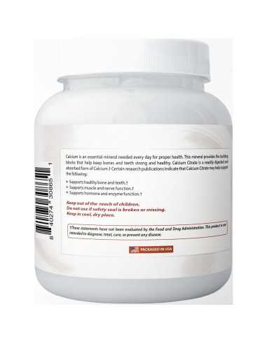 Citrato de Calcio en Polvo Mejores Naturales 600 mg 0.45 kg