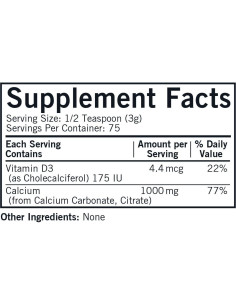 Suplemento de Calcio en Polvo Kirkman 226.8 g con Vitamina D3 2
