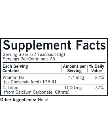 Suplemento de Calcio en Polvo Kirkman 226.8 g con Vitamina D3
