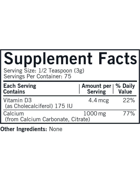 Suplemento de Calcio en Polvo Kirkman 226.8 g con Vitamina D3