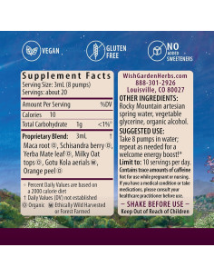 Suplemento Energético Herbal WishGarden 60ml - Yerba Mate, Maca 2