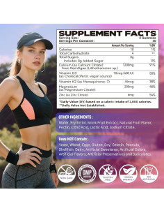 Citrato de Calcio 1200mg Elysx con Vitamina D3 y K2, 60 Gomas 2