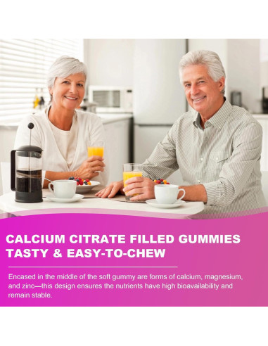 Citrato de Calcio 1200mg Elysx con Vitamina D3 y K2, 60 Gomas