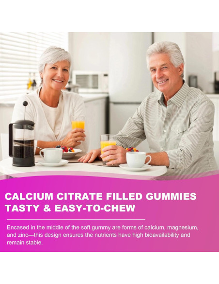 Citrato de Calcio 1200mg Elysx con Vitamina D3 y K2, 60 Gomas