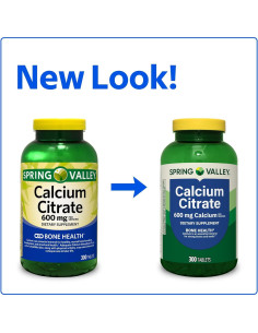 Suplemento de Citrato de Calcio 600 mg Genérico - 300 Tabletas 2