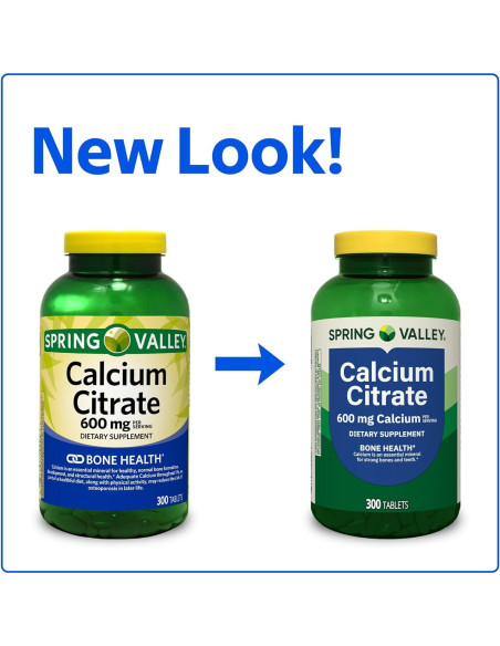 Suplemento de Citrato de Calcio 600 mg Genérico - 300 Tabletas