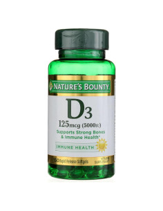 Vitamina D3 5000 IU Nature's Bounty 100 Cápsulas Blandas