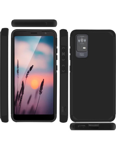Funda Antigolpes Doble Capa TJS para TCL ION X, ION V, 40 Z - Negro