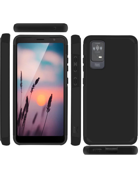 Funda Antigolpes Doble Capa TJS para TCL ION X, ION V, 40 Z - Negro