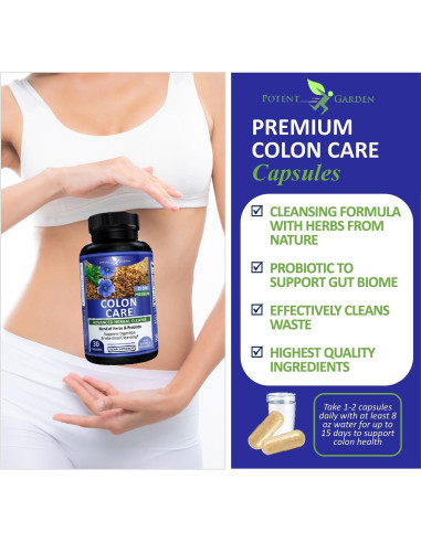 Cápsulas de Limpieza del Colon Potent Garden 30 Unidades