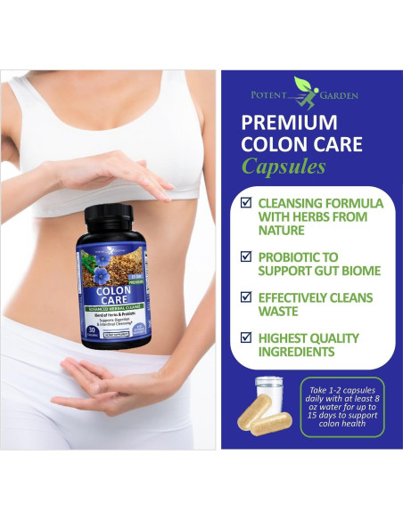 Cápsulas de Limpieza del Colon Potent Garden 30 Unidades