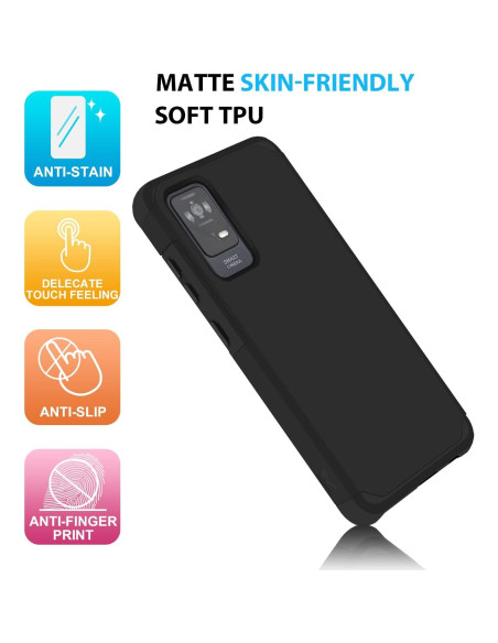 Funda Antigolpes Doble Capa TJS para TCL ION X, ION V, 40 Z - Negro