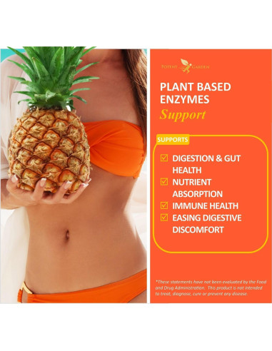 Enzimas Digestivas Potent Garden - 60 Cápsulas de 18 Enzimas Naturales