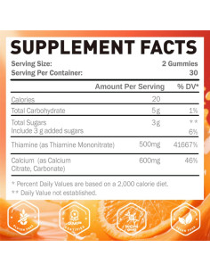 Gomitas de Vitamina B1 500mg ASWORD - Suplemento Vegano 2