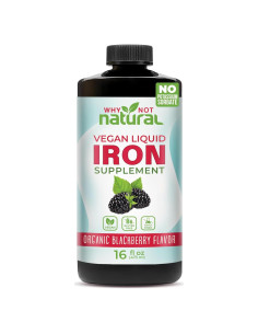 Suplemento de Hierro Líquido Vegano Why Not 473 ml para Anemia