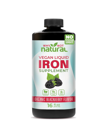 Suplemento de Hierro Líquido Vegano Why Not 473 ml para Anemia
