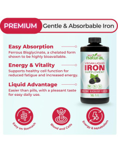 Suplemento de Hierro Líquido Vegano Why Not 473 ml para Anemia 2