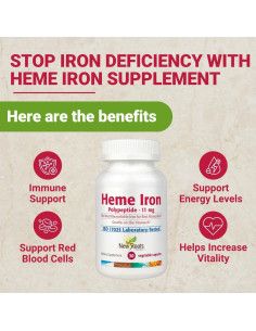 Suplemento de Hierro Heme New Roots con Vitamina C y B12 - 30 Cápsulas 2