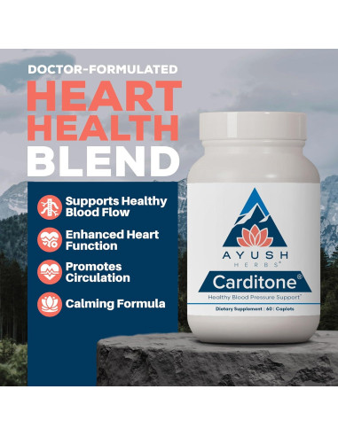Ayush Herbs Carditone - Suplemento Natural Salud Corazón 60 Tabletas