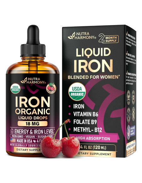 Suplemento de Hierro Líquido Nutra Harmony 18 mg - 118 ml