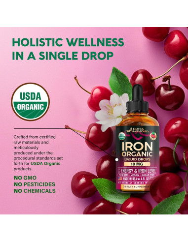 Suplemento de Hierro Líquido Nutra Harmony 18 mg - 118 ml