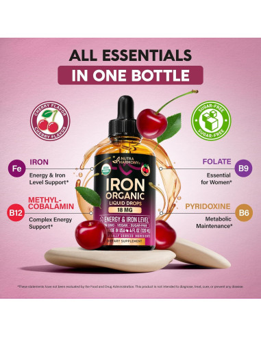 Suplemento de Hierro Líquido Nutra Harmony 18 mg - 118 ml