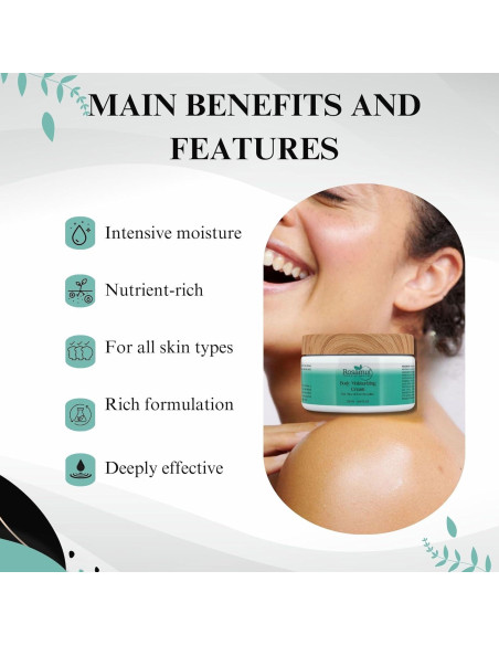 Crema Hidratante Corporal Rosamix 250 ml - Manteca de Karité y Ácido Hialurónico