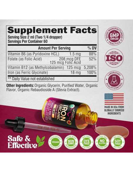 Suplemento de Hierro Líquido Nutra Harmony 18 mg - 118 ml