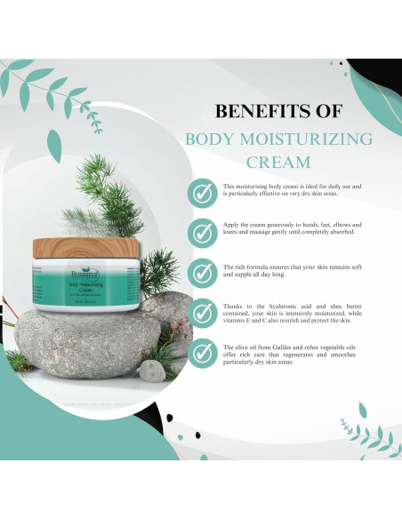 Crema Hidratante Corporal Rosamix 250 ml - Manteca de Karité y Ácido Hialurónico