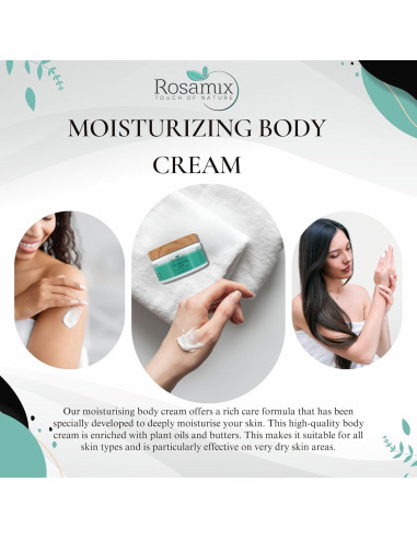 Crema Hidratante Corporal Rosamix 250 ml - Manteca de Karité y Ácido Hialurónico