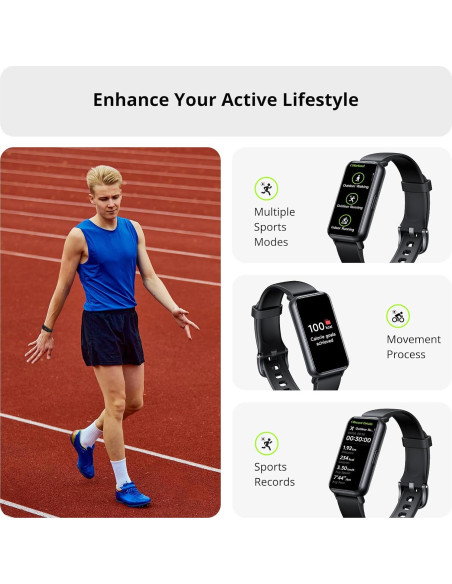 Rastreador de Fitness AKAGEAR T115 Negro Pantalla AMOLED 1.58"