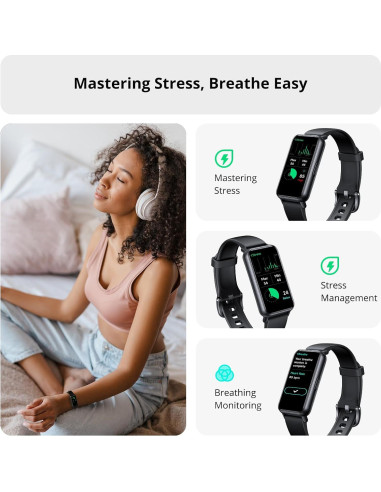 Rastreador de Fitness AKAGEAR T115 Negro Pantalla AMOLED 1.58"