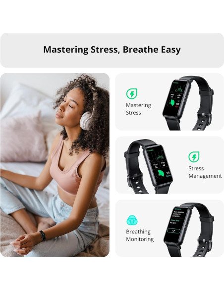 Rastreador de Fitness AKAGEAR T115 Negro Pantalla AMOLED 1.58"