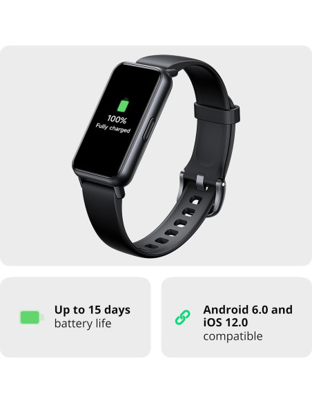 Rastreador de Fitness AKAGEAR T115 Negro Pantalla AMOLED 1.58"