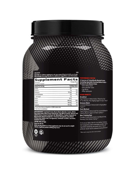 GNC AMP Proteína Sostenida Puff Mantequilla Maní 28 Porciones