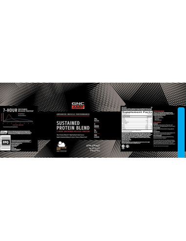 GNC AMP Proteína Sostenida Puff Mantequilla Maní 28 Porciones