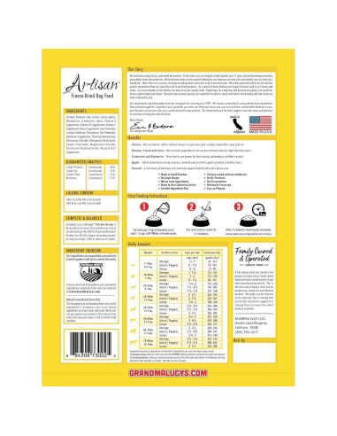 Comida para Perros Liofilizada Grandma Lucy Pollo 4.54Kg