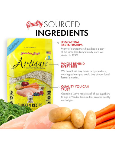 Comida para Perros Liofilizada Grandma Lucy Pollo 4.54Kg