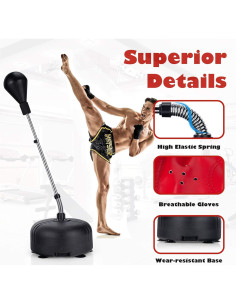 Saco de Boxeo Goplus con Soporte Ajustable 139.7-158.8 cm 2