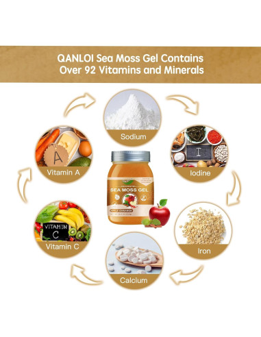 Gel Crudo de Musgo Marino QANLOI 525g Sabor Manzana Canela