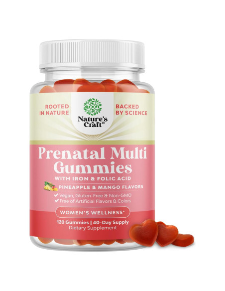 Gomitas Prenatales Veganas Natures Craft con Hierro y Ácido Fólico