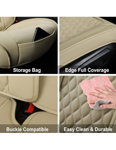Fundas de Asiento de Coche Vankerful Beige Ajuste Universal