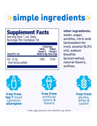 Enfamil Fer-In-Sol Gotas Suplemento Hierro 50 mL Bebés