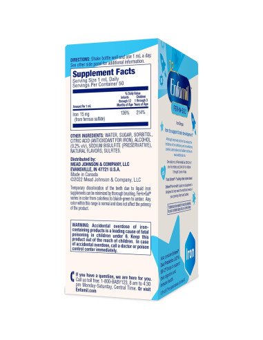Enfamil Fer-In-Sol Gotas Suplemento Hierro 50 mL Bebés