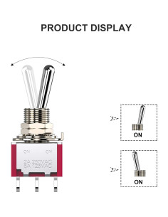 Interruptor de Palanca SPDT DIYhz 5A 125V 2A 250V 10 Piezas 2