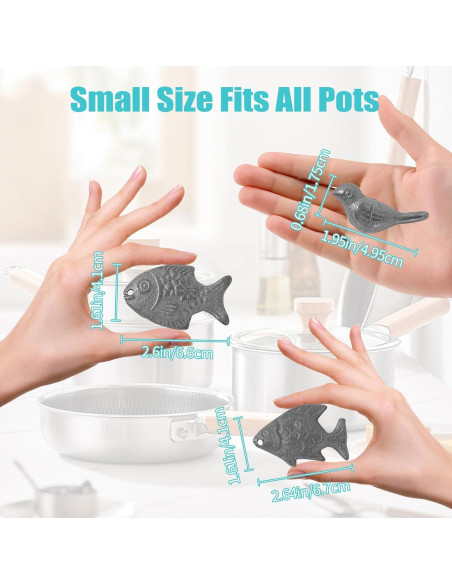 3 Piezas Pez de Hierro Awaiymi con Ganchos y Paño Seco