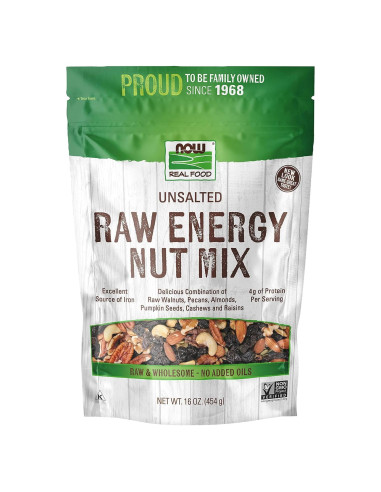 Mezcla de Nueces de Energía Cruda NOW Foods 454g Sin Sal