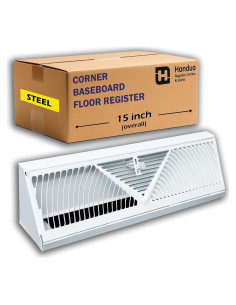 Rejilla de Zócalo en Esquina Handua 15" Blanco Acero