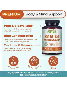 Suplemento Orgánico Ashwagandha KSM-66 Why Not Natural 58g 2