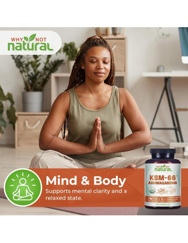 Suplemento Orgánico Ashwagandha KSM-66 Why Not Natural 58g